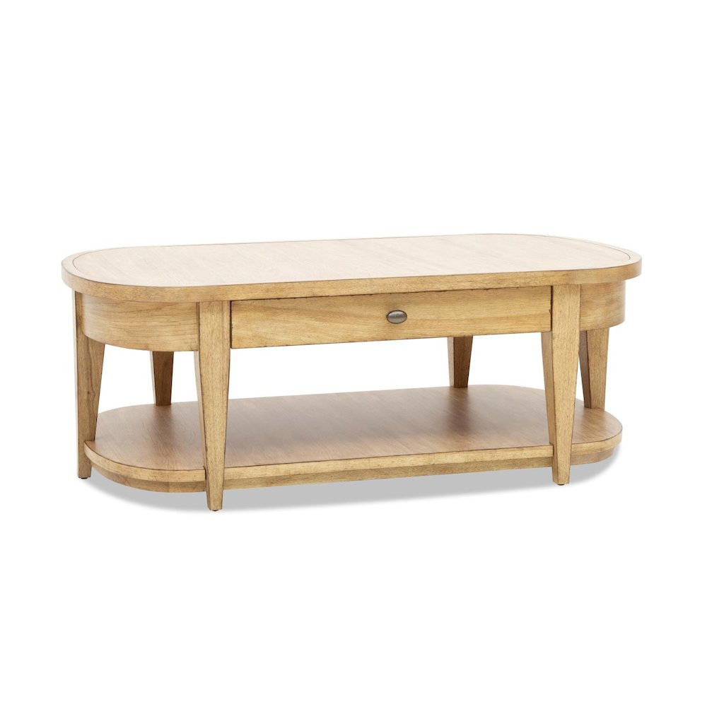 Today's Traditions Oval Cocktail Table (1 drawer, bottom shelf, w/ casters)