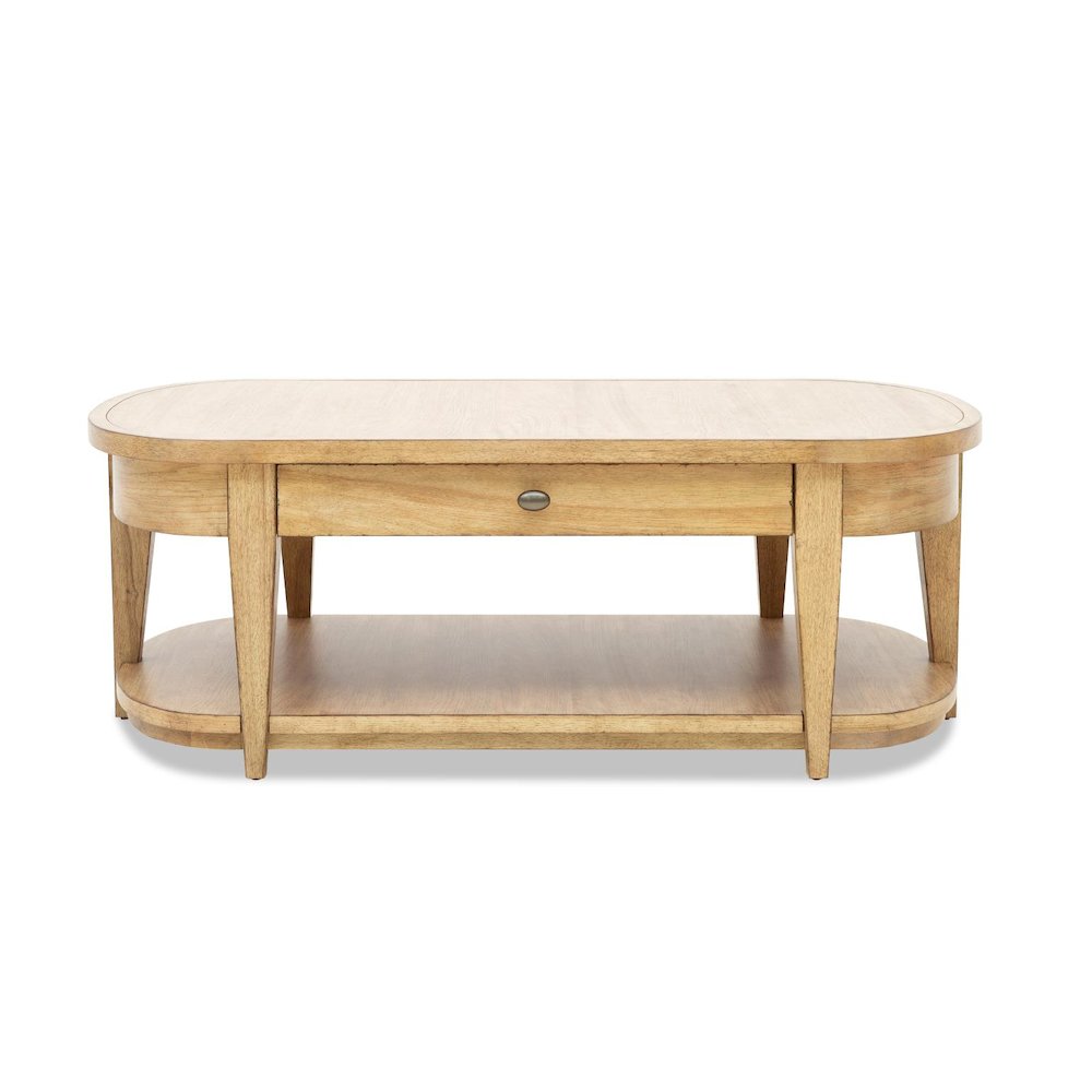 Today's Traditions Oval Cocktail Table (1 drawer, bottom shelf, w/ casters)