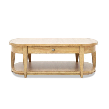 Today's Traditions Oval Cocktail Table (1 drawer, bottom shelf, w/ casters)