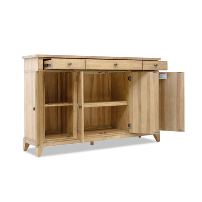 Credenza (4 doors, 3 drawers, 1 silver tray, 3 adj shelves)