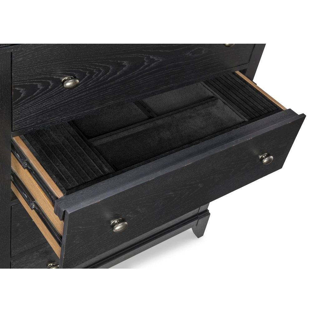 Drawer Chest (5 drawers,  felt lined top drawer, cedar lined bottom drawer)