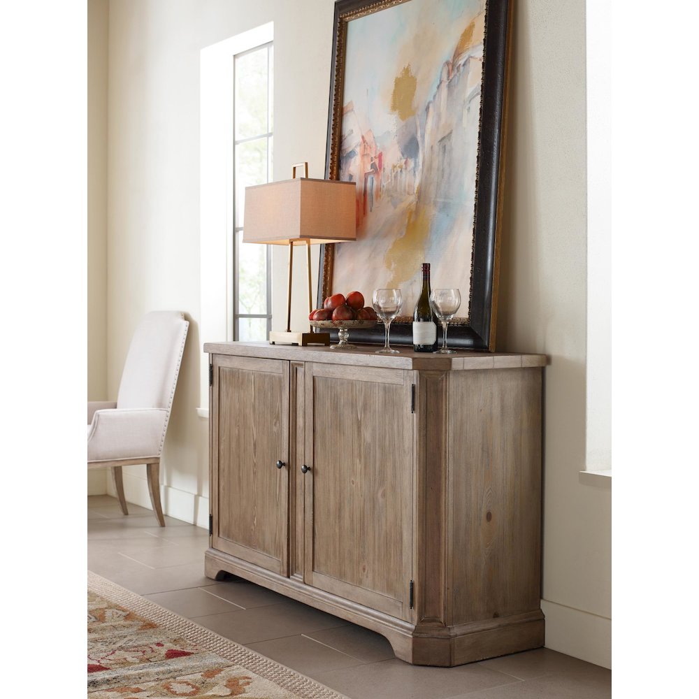 Monteverdi Buffet (2 Doors, 2 Rev/Adj Wine Bottle Shelves (Approx. 14 Bottles))