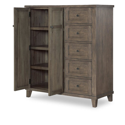 Door/Drawer Chest (2 Doors, 2 ADJ Shelves, 2 Fixed Shelves, 5 Drawers)