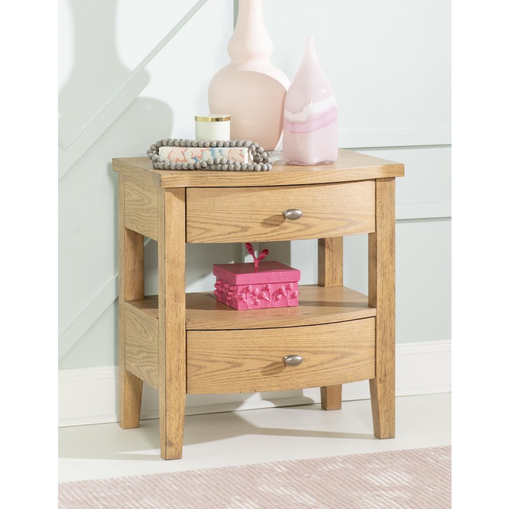 Today's Traditions Open Night Stand (2 Drawers, 1 OPEN SHELF, USB-C)