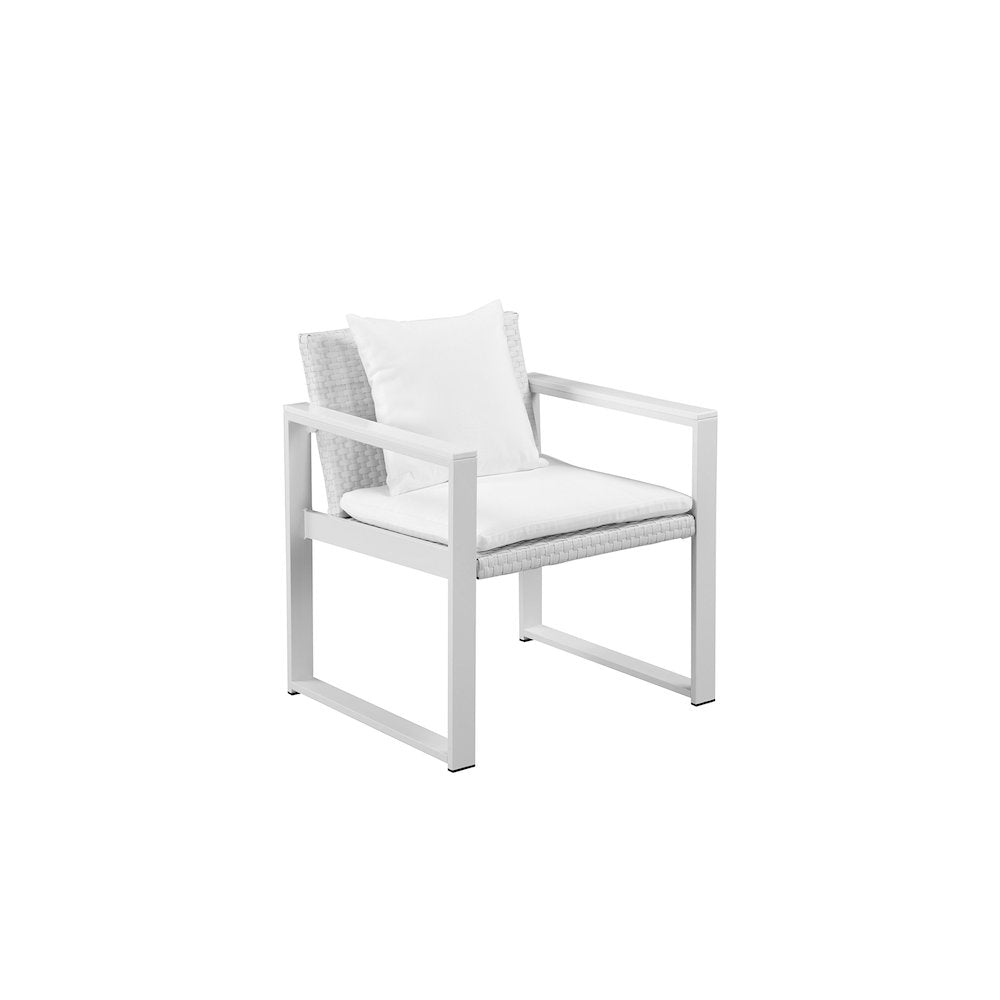 Chester Chair, White & White In Aluminum, Rattan