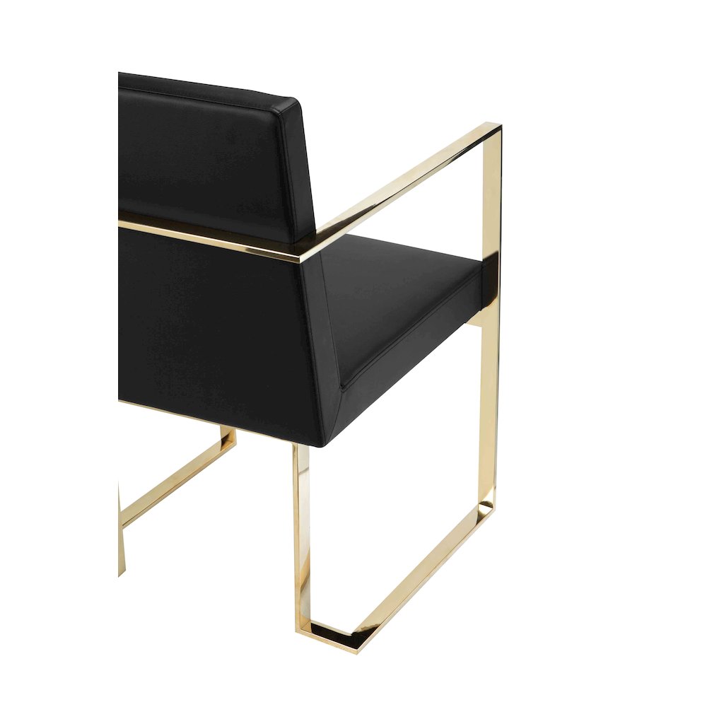 Gold Dexter Arm Chair Black Pu
