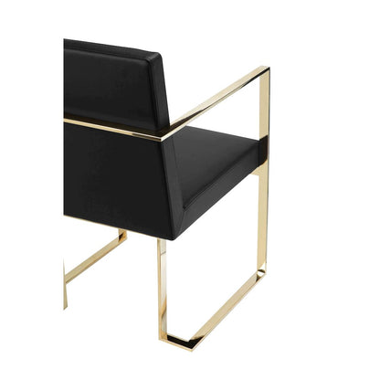 Gold Dexter Arm Chair Black Pu