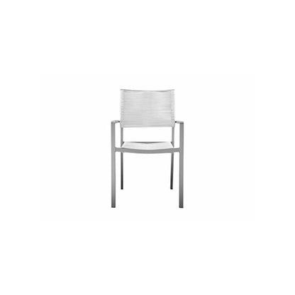 Bella 7 Piece Dining Furniture Set, Grey In Aluminum, Rope