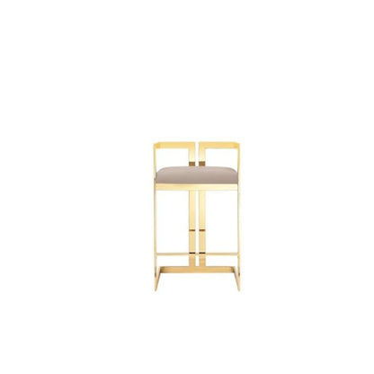 Kenzie Counter Stool Gold/Sand Faux Leather