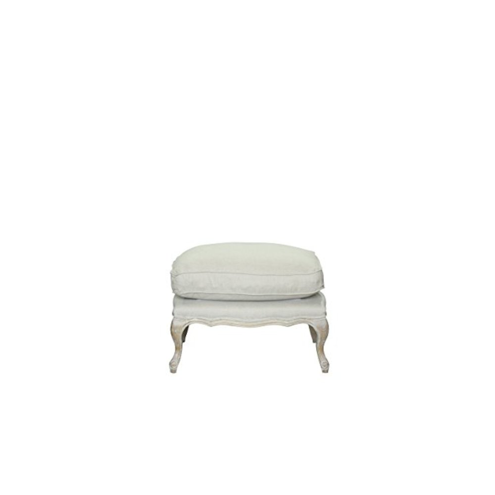 Z-Rodney Ottoman- Antique White And Linen