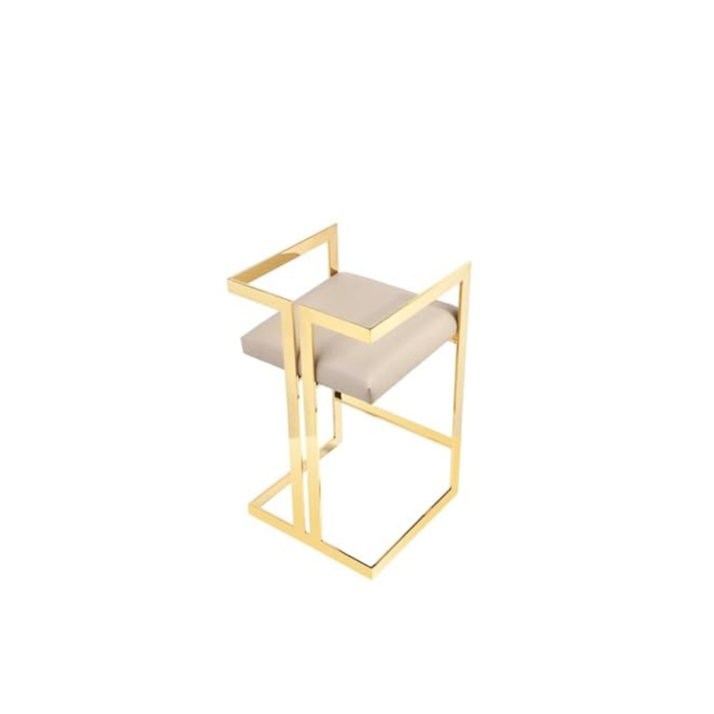 Kenzie Counter Stool Gold/Sand Faux Leather
