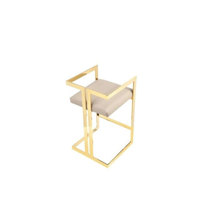 Kenzie Counter Stool Gold/Sand Faux Leather