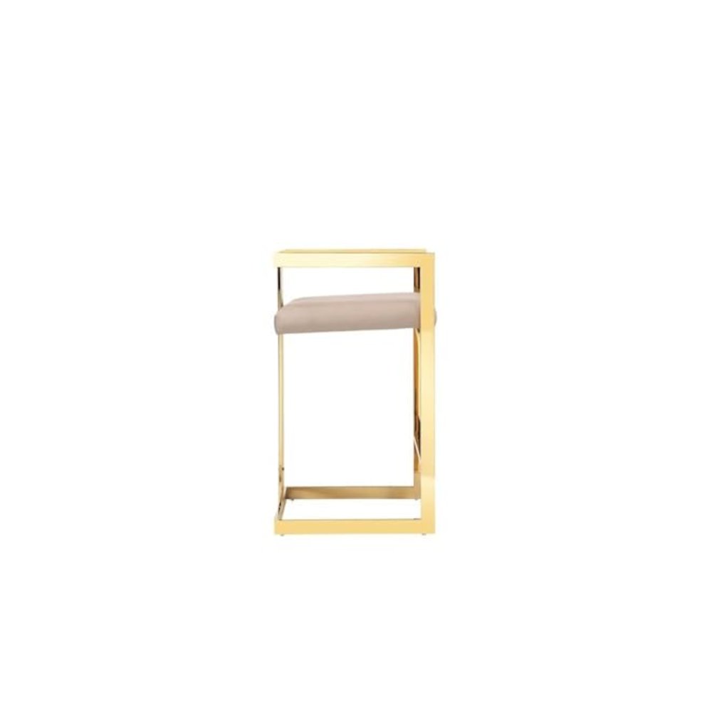 Kenzie Counter Stool Gold/Sand Faux Leather