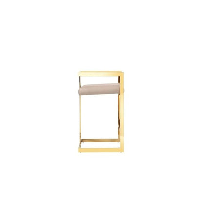 Kenzie Counter Stool Gold/Sand Faux Leather