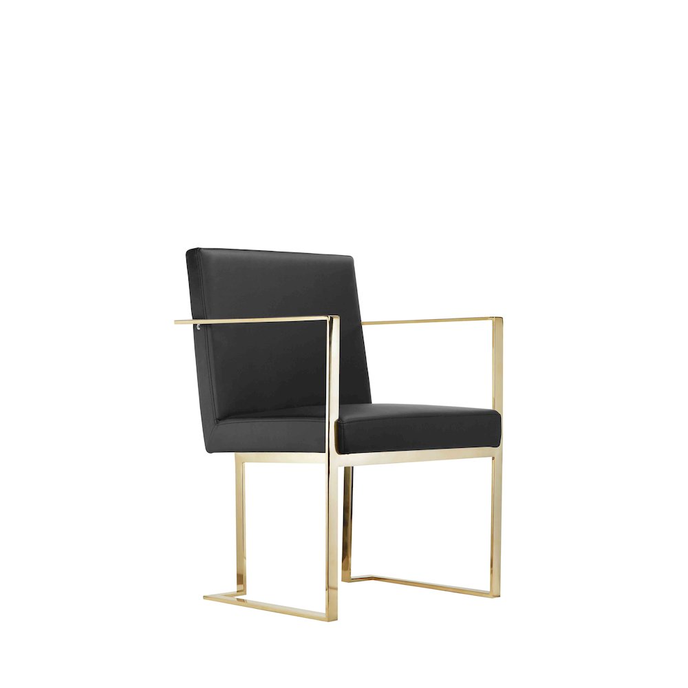 Gold Dexter Arm Chair Black Pu