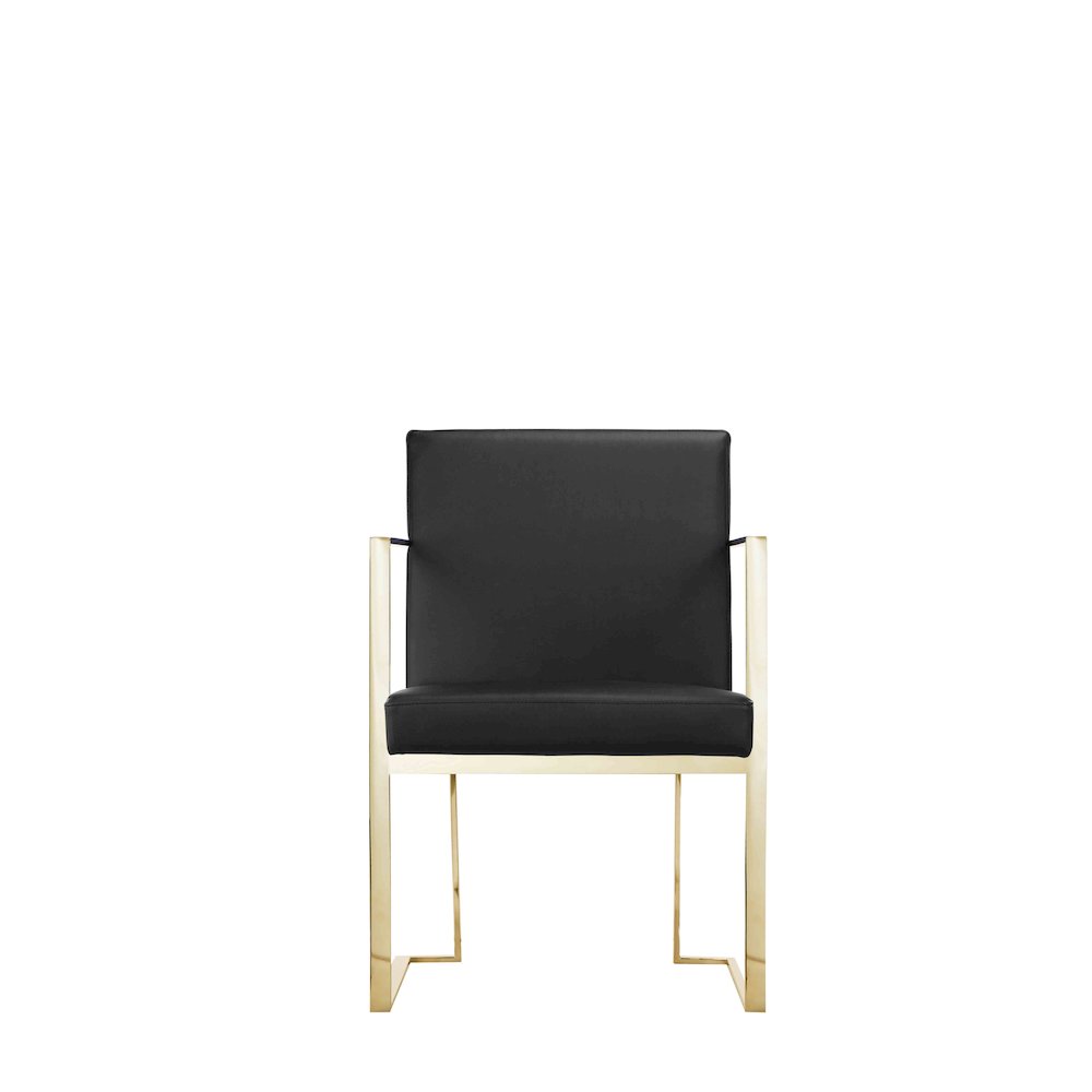 Gold Dexter Arm Chair Black Pu