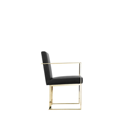 Gold Dexter Arm Chair Black Pu