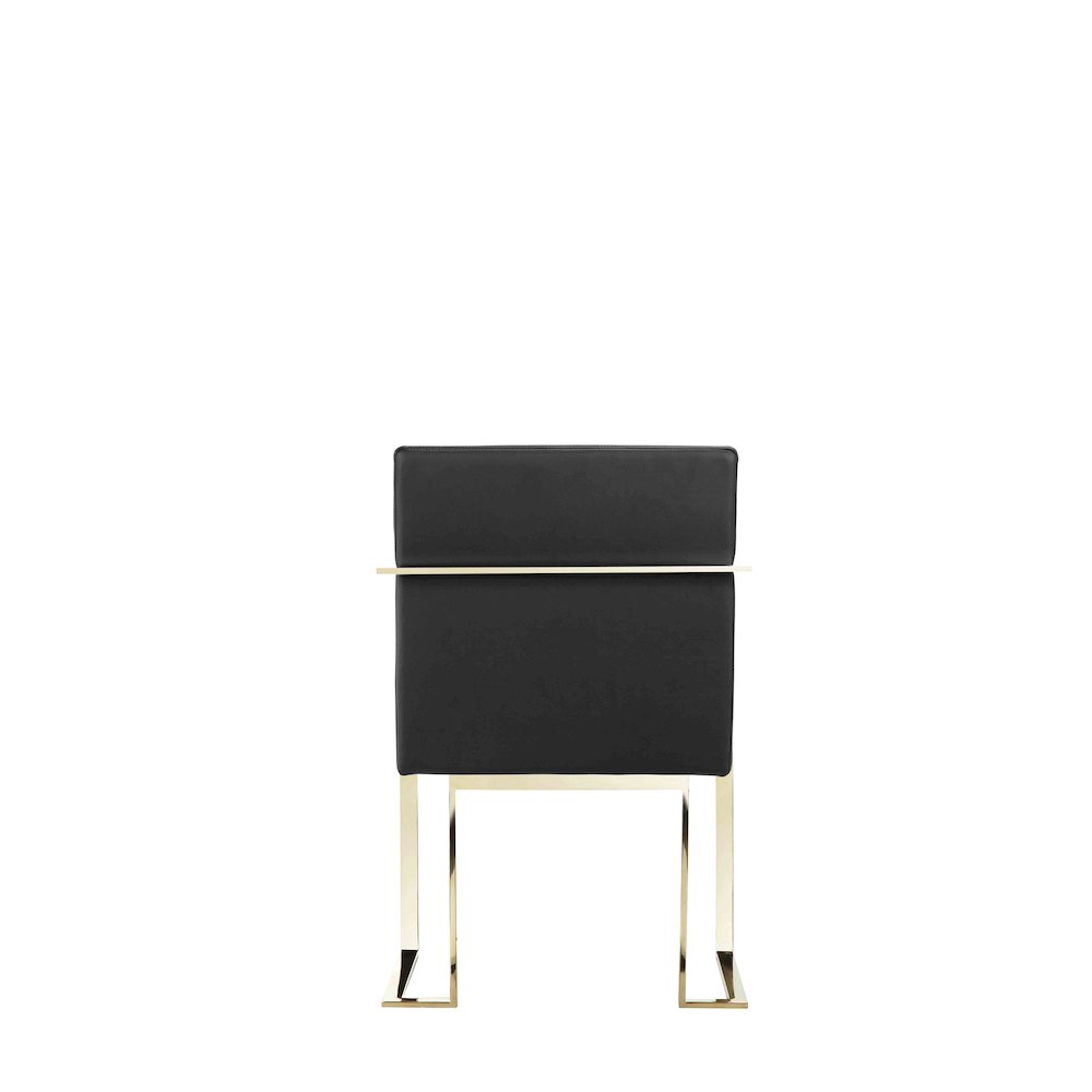 Gold Dexter Arm Chair Black Pu