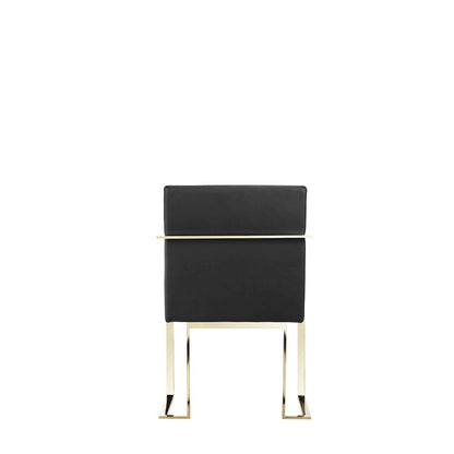 Gold Dexter Arm Chair Black Pu