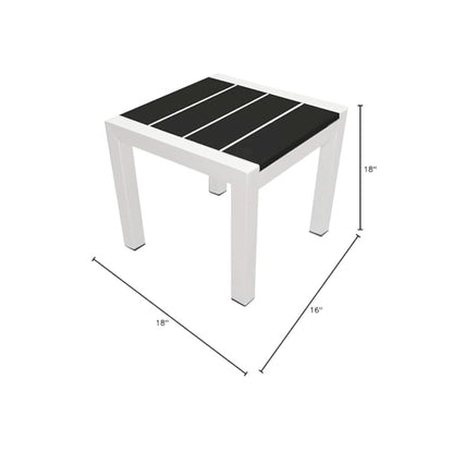 Joseph Side Table, White & Black In Aluminum, Polyresin