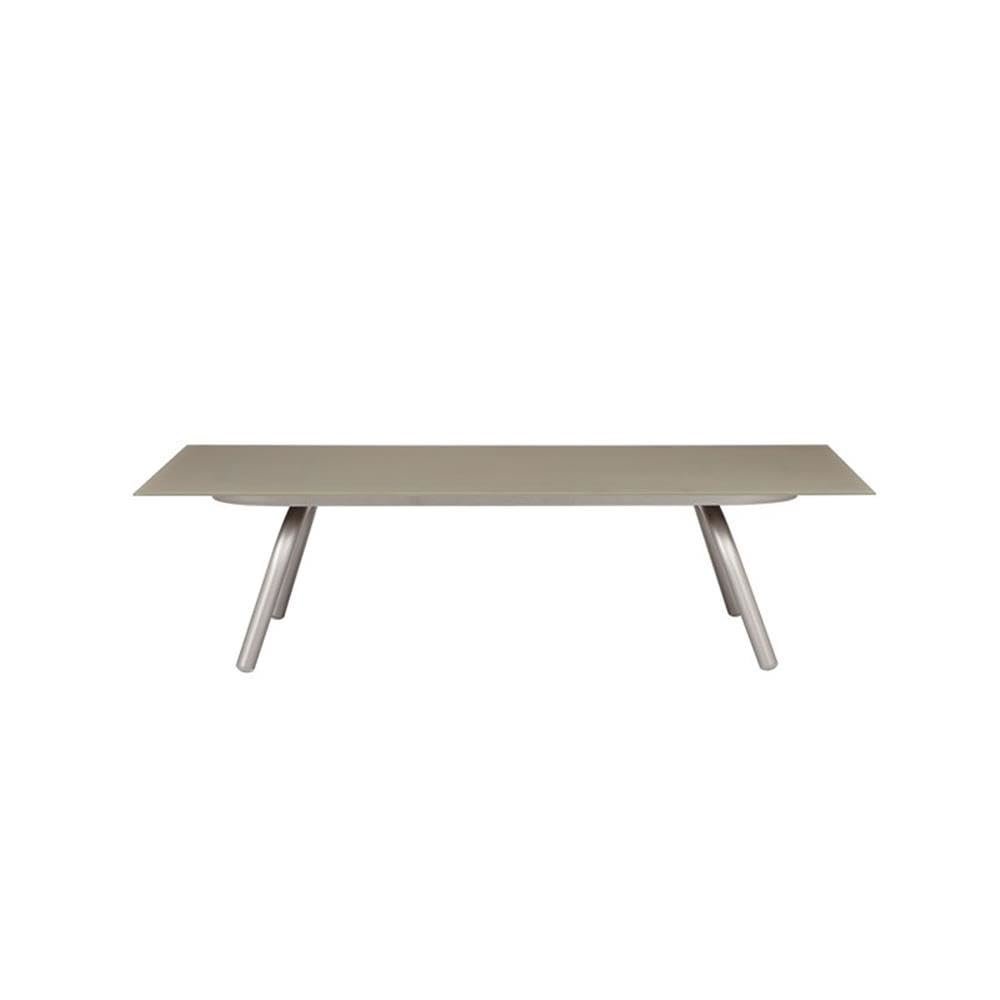 Chelsea Coffee Table Taupe In Aluminum, Glass