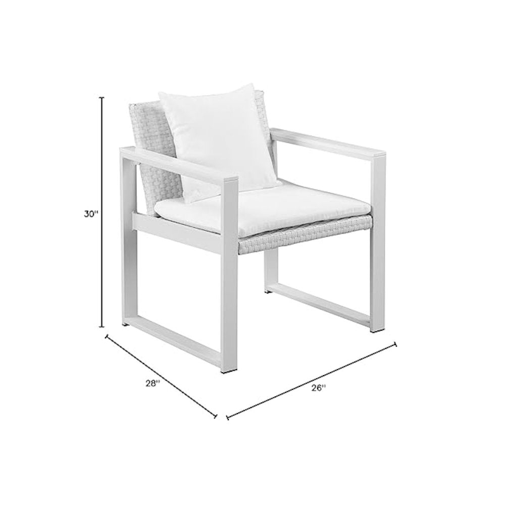 Chester Chair, White & White In Aluminum, Rattan