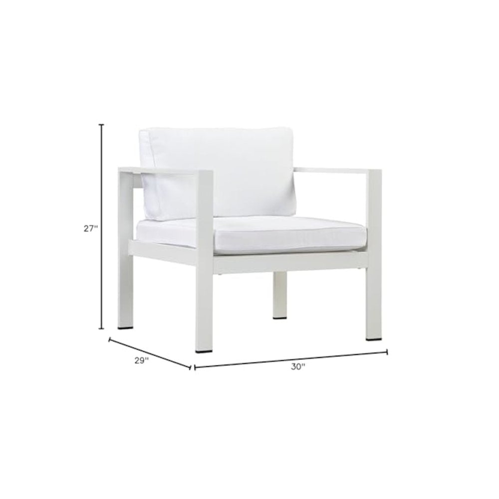 Karen Chair, White In Aluminum, Polyresin