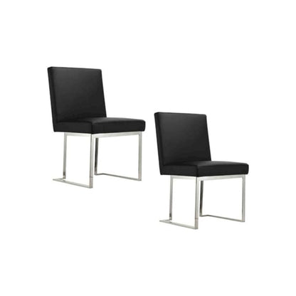Dexter Side Chair Black Pu (Set Of 2)