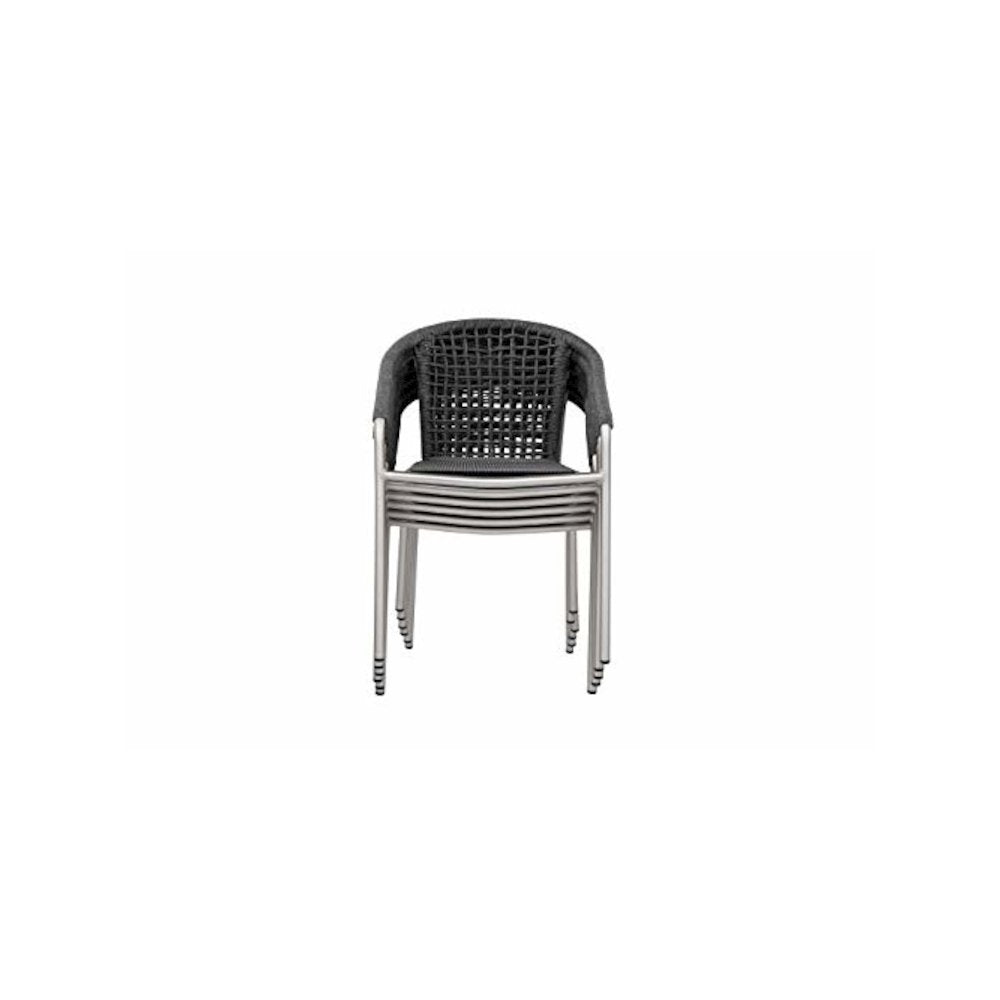 Chelsea 7 Piece Dining Set Slate In Aluminum, Rope