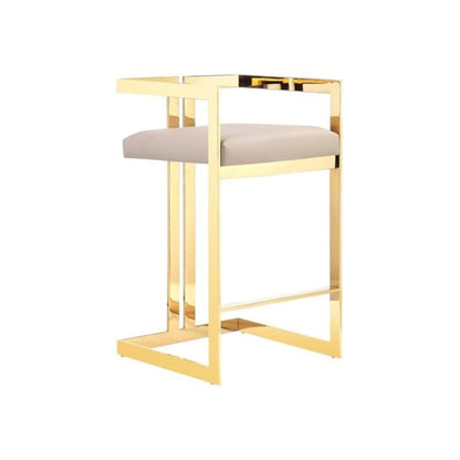 Kenzie Counter Stool Gold/Sand Faux Leather