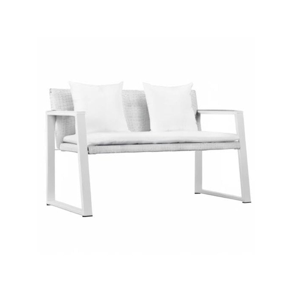 Chester Sofa White & White In Aluminum, Rattan