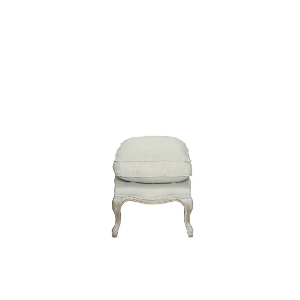 Z-Rodney Ottoman- Antique White And Linen