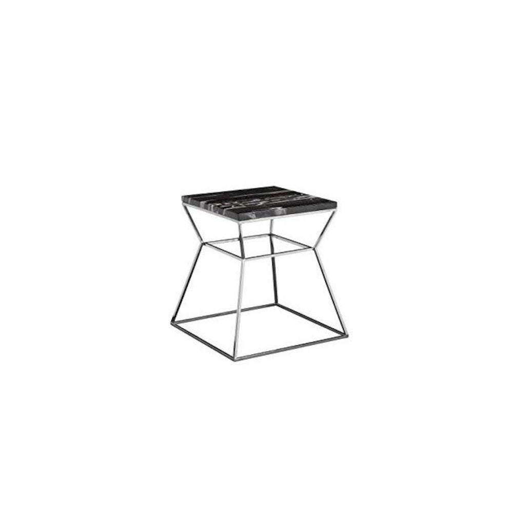 Geo Side Table Metal Frame With Black Marbel Top