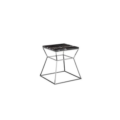 Geo Side Table Metal Frame With Black Marbel Top