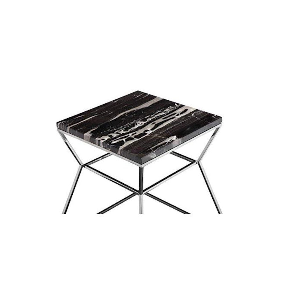 Geo Side Table Metal Frame With Black Marbel Top
