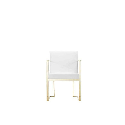 Gold Dexter Arm Chair White