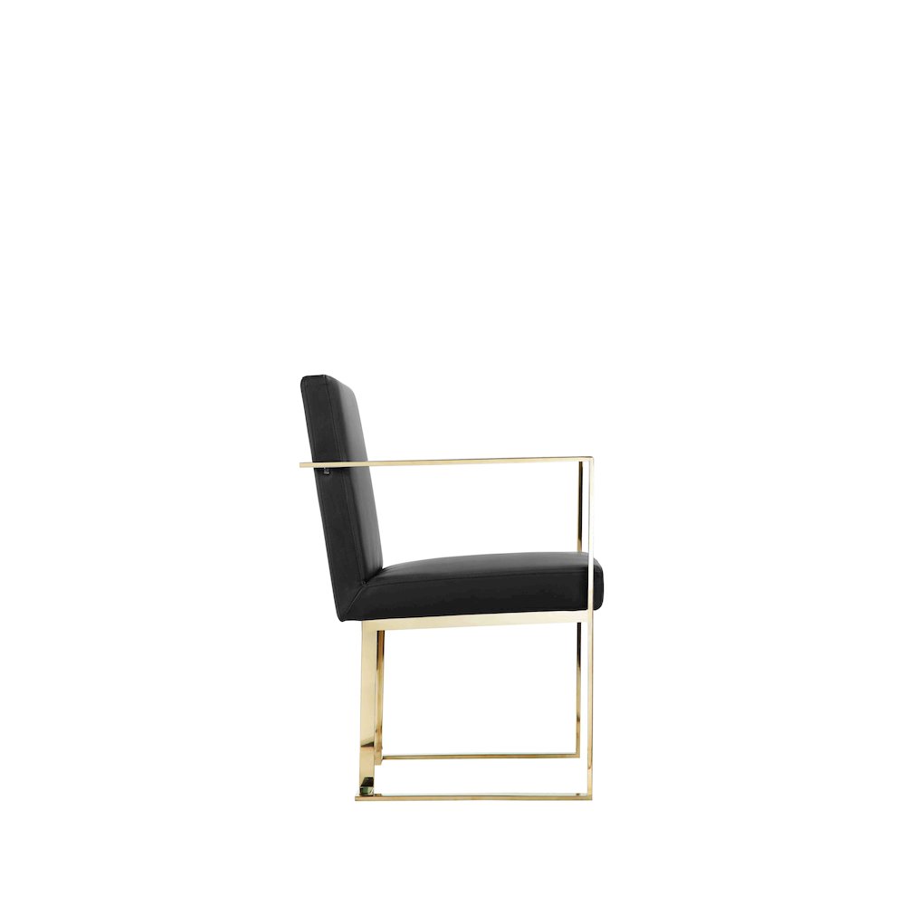 Gold Dexter Arm Chair Black Pu