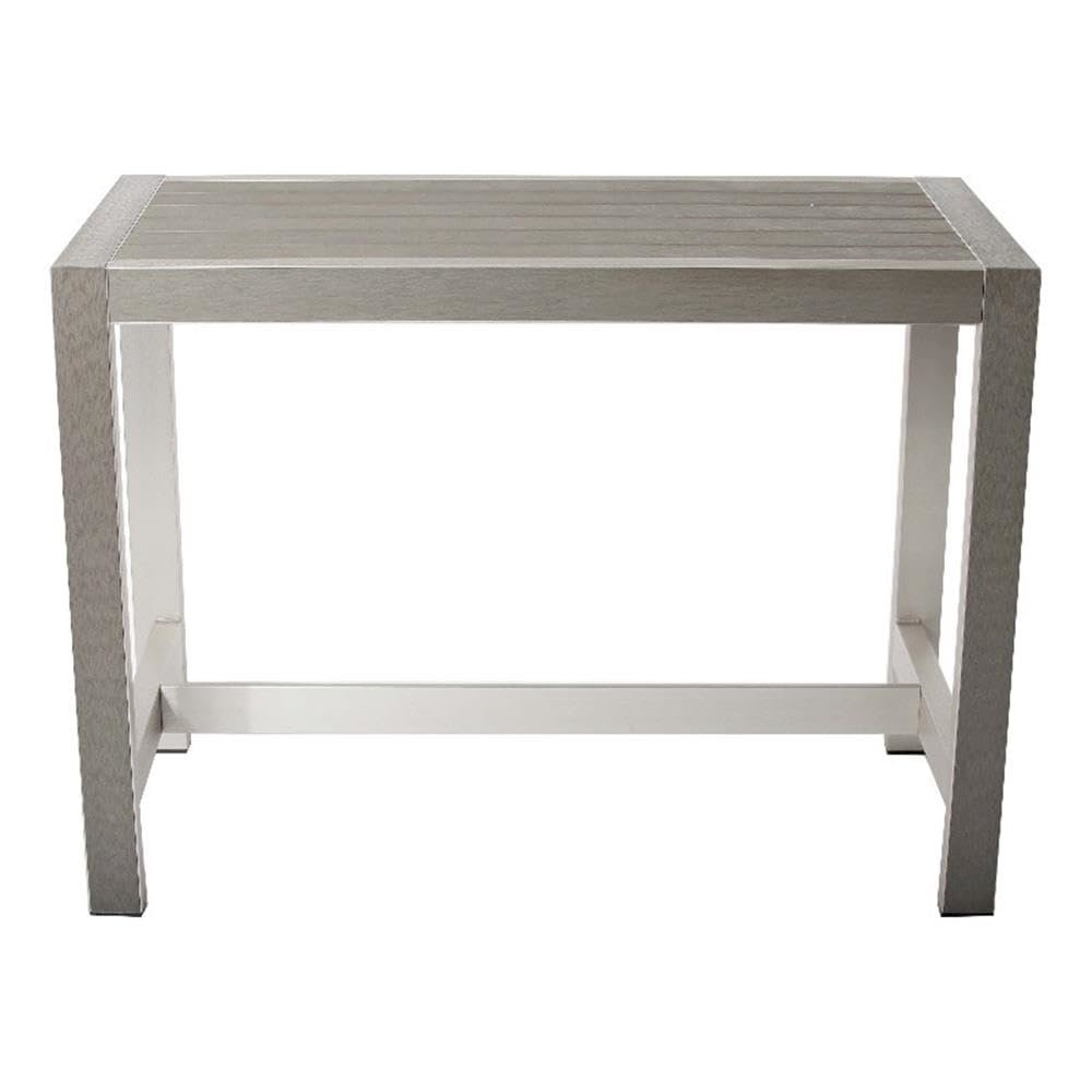 Large Betty Bar Table, Grey In Aluminum, Polyresin