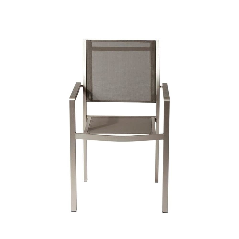 David Dining Chairs, Brushed Grey In Aluminum, Textilene