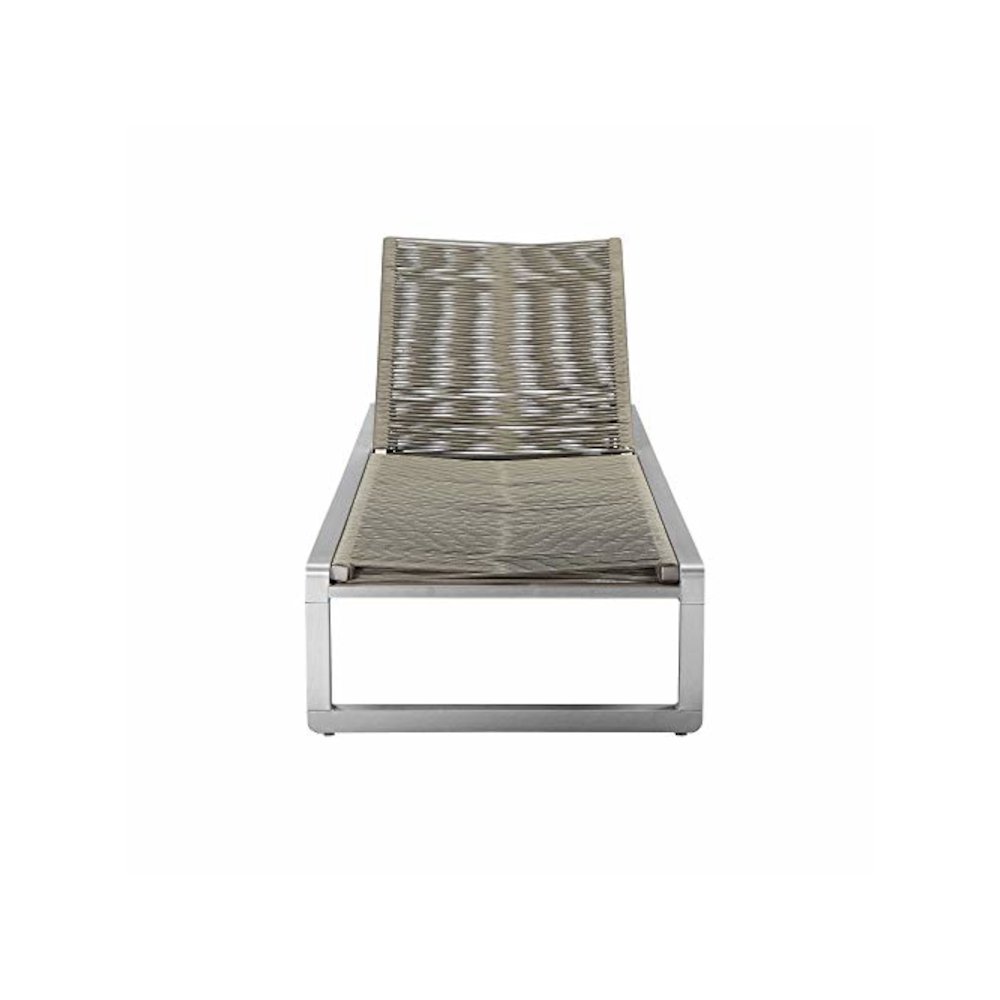 Bella Lounger Chair, Grey In Aluminum, Rope