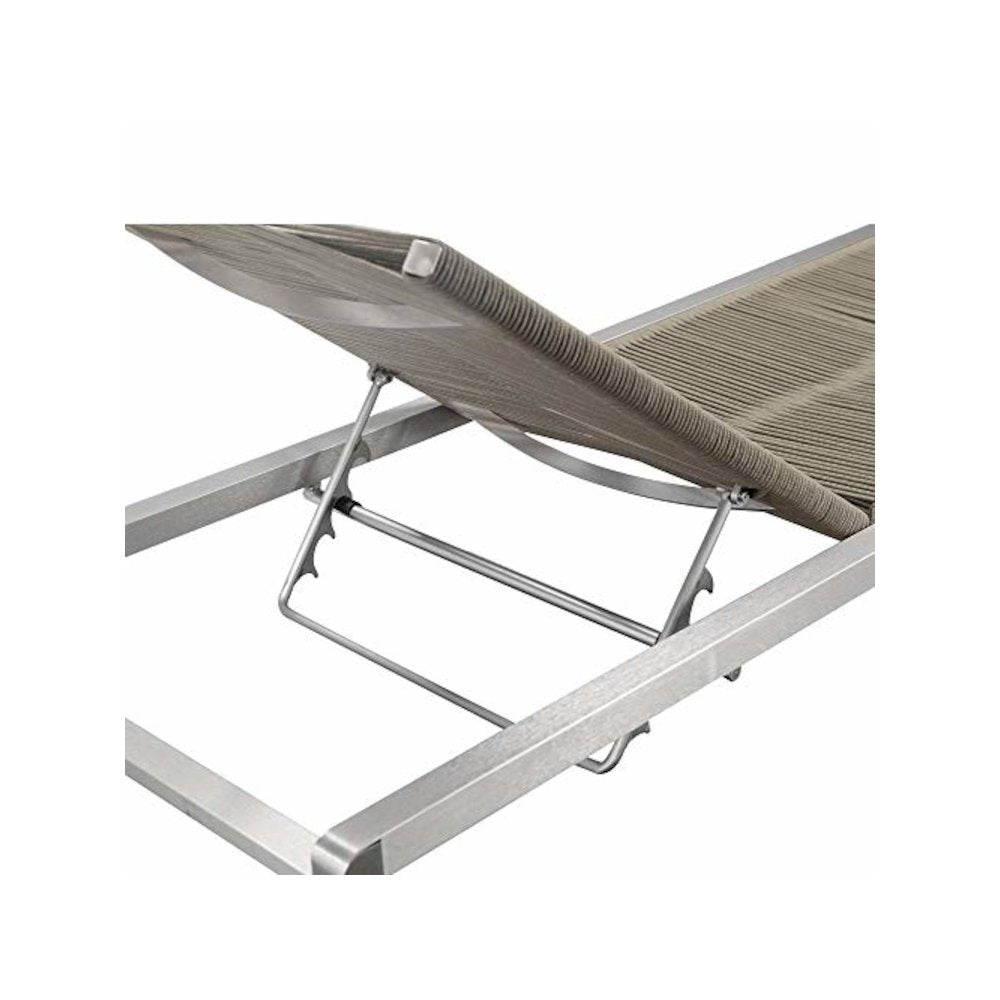 Bella Lounger Chair, Grey In Aluminum, Rope