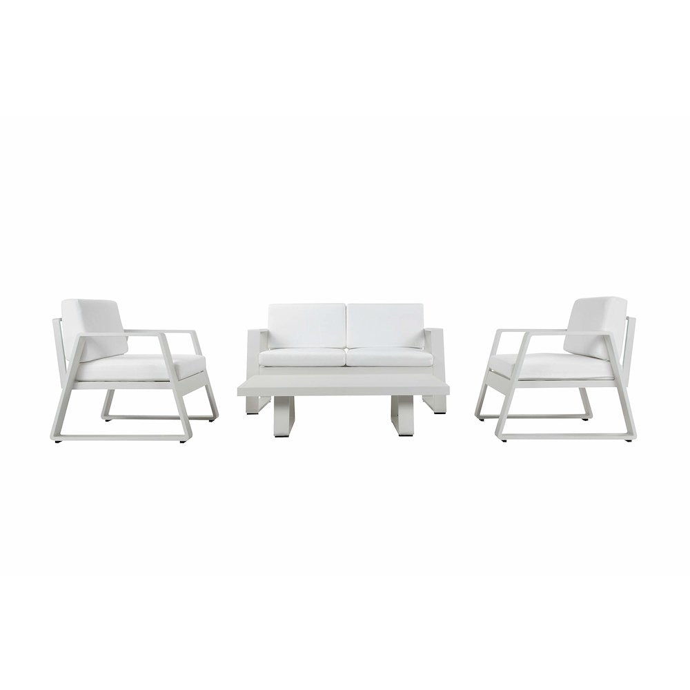 Air 4 Piece Set White In Aluminum