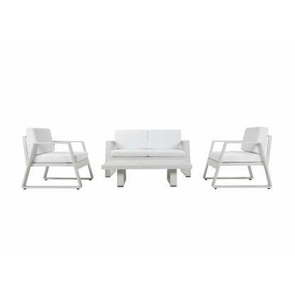 Air 4 Piece Set White In Aluminum