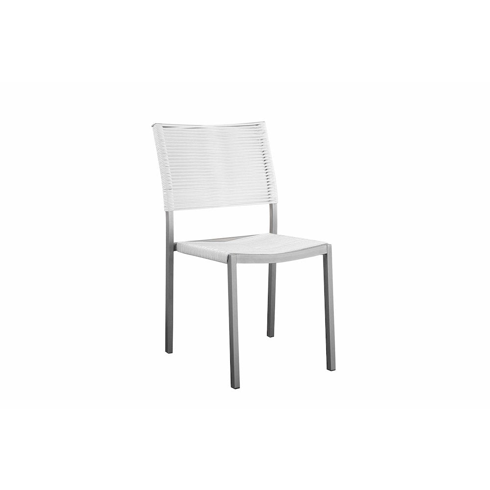 Bella 7 Piece Dining Furniture Set, Grey In Aluminum, Rope