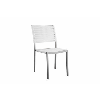 Bella 7 Piece Dining Furniture Set, Grey In Aluminum, Rope