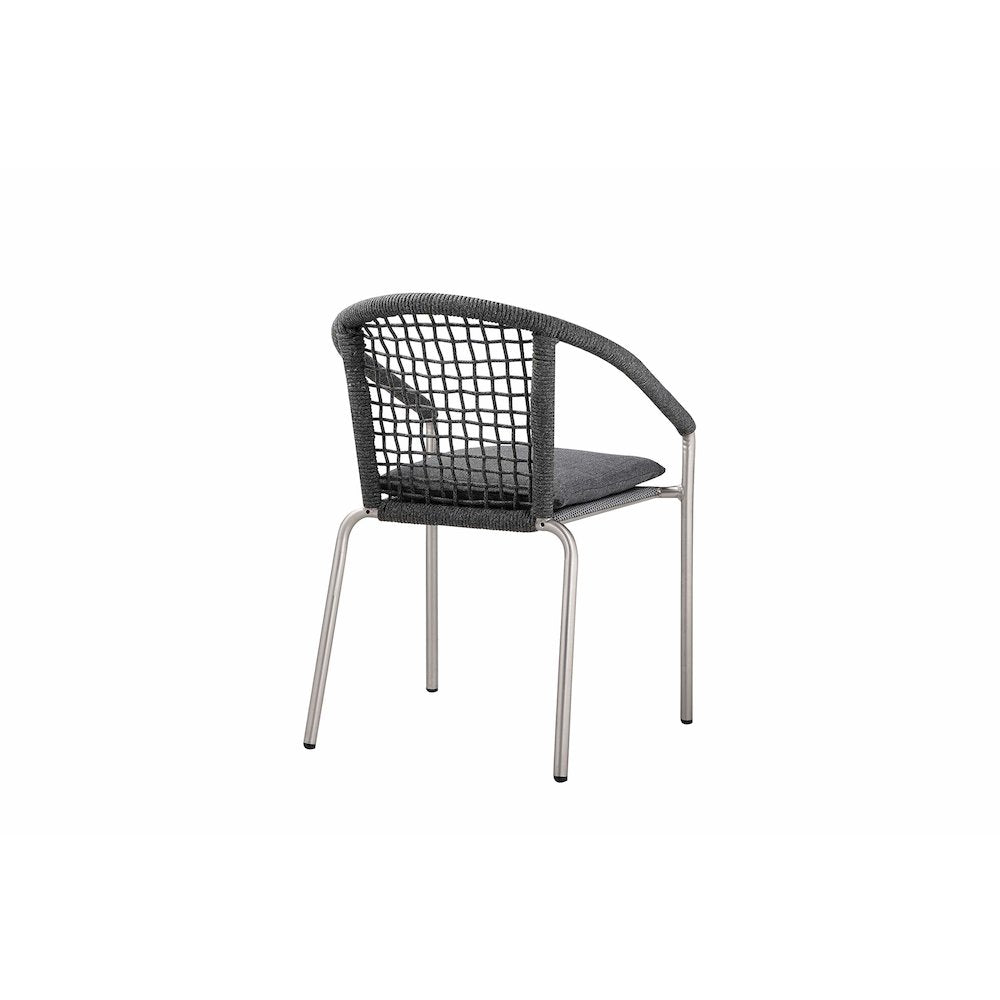 Chelsea 7 Piece Dining Set Slate In Aluminum, Rope