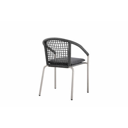 Chelsea 7 Piece Dining Set Slate In Aluminum, Rope