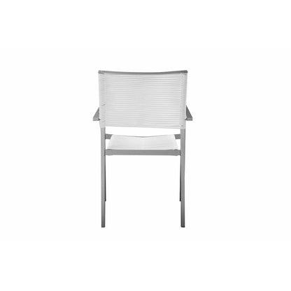 Bella 7 Piece Dining Furniture Set, Grey In Aluminum, Rope