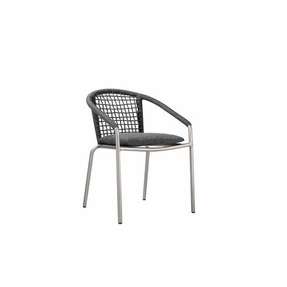 Chelsea 7 Piece Dining Set Slate In Aluminum, Rope