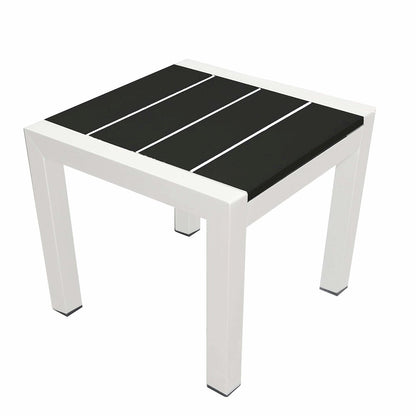 Joseph Side Table, White & Black In Aluminum, Polyresin